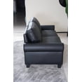 thumbnail image 5 of Holaki 75.6" Arm Upholstered Loveseat Sofa, Pets Friendly Leather Rolled 2-seater Couch with Removable Back Cushion for Small Spaces Living Room, Bedroom, Apartment, Black, 5 of 9