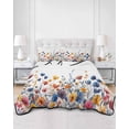 thumbnail image 3 of Colorful Spring Floral Twin Size Down Alternative Comforter,Lightweight Comforter Quilt Bedding Set with Pillow Shams Elegant Summer Botanical Watercolor Bed Comforter Duvet Insert 68"x86", 3 of 7