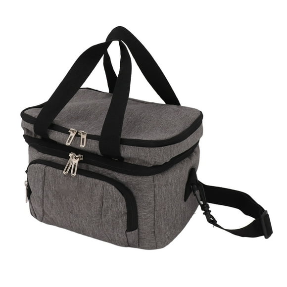 Dual Insulated Lunch Cooler Bag, Insulated Soft Cooler Bag For Picnic Beach Work Trip, Collapsible Travel Cooler