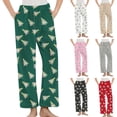 thumbnail image 2 of Fengactive Women's Fuzzy Plush Cute Christmas Tree Pajama Pants Elastic Waist Bottoms Lounge Pants with Pockets, 2 of 5