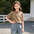 thumbnail image 3 of Luvrsol Boys' T-Shirt Unisex Kids Solid Basic Breathable Cotton Plain Daily Layering Tops 110-150, 3 of 6