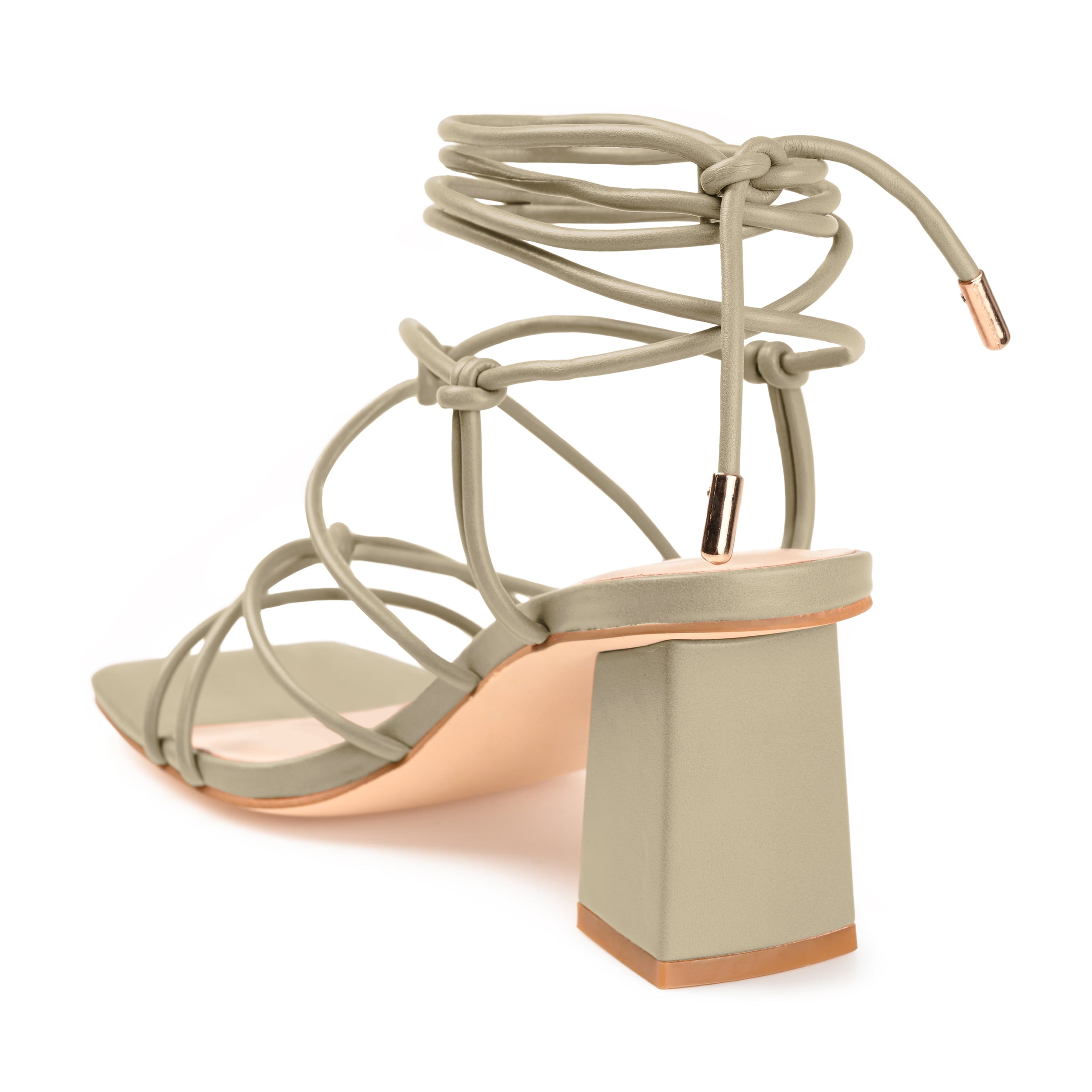 Journee Womens Harpr Open Square Toe Block Heel Dress Sandals