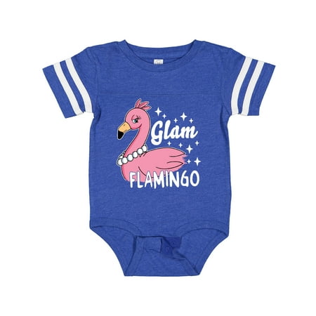 

Inktastic Glam Pink Flamingo with Pearls Girls Baby Bodysuit