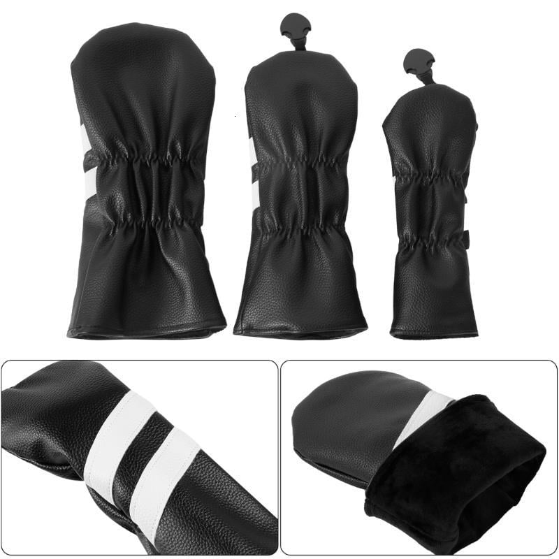 CEORPER 3Pcs Waterproofs PU Golfs Club Head Cover Replacement Driver Headcover