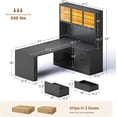 thumbnail image 3 of L Shaped Computer Desk with 3 Drawers, Modern Corner Office Desk with LED Light, Display Cabinet and Pegboard for Home Office, Living Room, 3 of 7