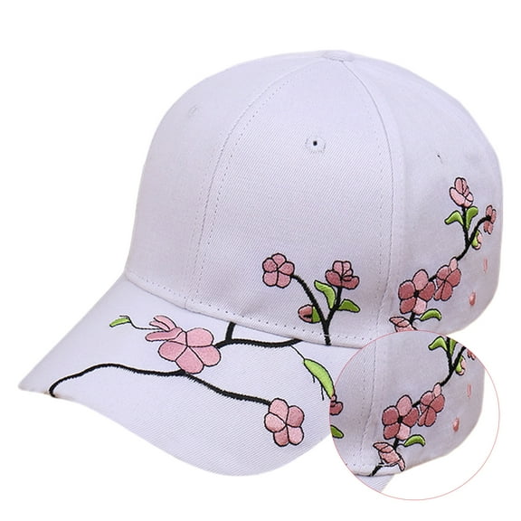 Embroidered Flower Baseball Hat Elegant Women Sun Hat Breathable Peaked Hat Fashion Long Brims Hat Hiking Fishing Hat