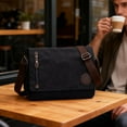 thumbnail image 2 of Classic Messenger For Canvas Shoulder Daily Commuting Travelling College Flip Lid Design + Large Opening For Easy To Items At All Drawstring Backpack Draw Bag Sneaker Bag for Travel Mens Shoe Bag, 2 of 4