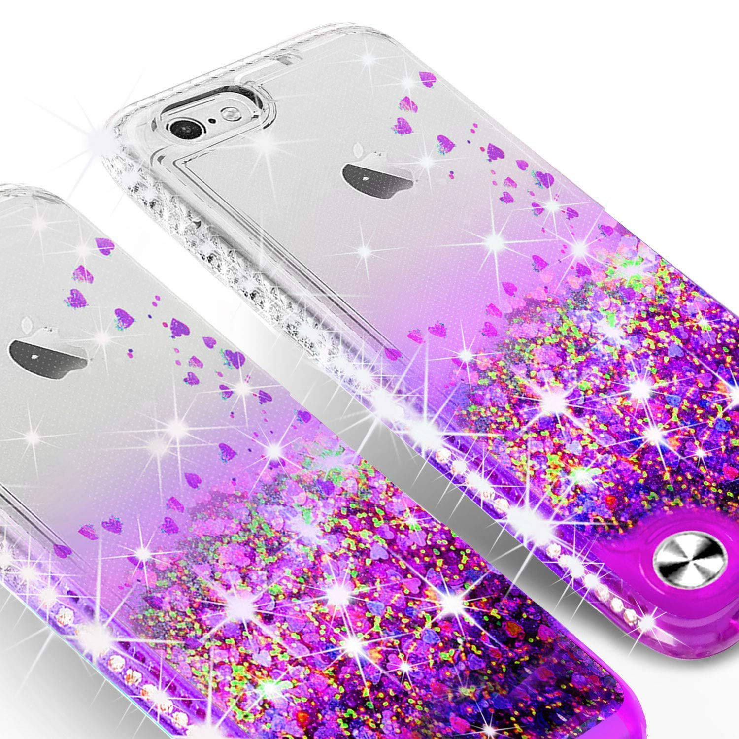 Buy iPhone 7/8 Plus Case Girls with Stand,iPhone 8 Plus Clear Waterfall Case  Ultra Thin Slim Bling Glitter Sparkle Quicksand Soft Case Cover with Ring  Stand for Apple iPhone 7 Plus/iPhone 8