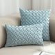 thumbnail image 2 of Nvzi Funda de almohada decorativa con diseño de tejido de canasta, de gamuza súper suave, cuadrada y lisa (azul claro, 45,7 x 45,7 cm), 2 of 5