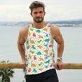 thumbnail image 4 of Wukai Dinosaur Print Men’s Workout Tank Top Sleeveless Muscle T shirt Gym Running Fitness Tank Top-Large, 4 of 7