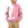 thumbnail image 3 of Kids Half Zip Sweatshirt Trendy Mock Neck Long Sleeve Pullover Tops Loose Fit Casual Sweatshirt for Boys and Girls Sizes 3-14Y, 3 of 10