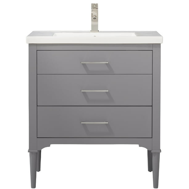 Design Element Mason 30" Single Sink Bathroom Vanity in Stone Gray