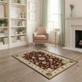 thumbnail image 2 of ODIKA 4'x6' Washable Area Rug Pet Friendly, Non-Shedding Ivory Vintage Oriental Burgundy Design Floral Medallions with Ornate Vine Border for Bedroom, Reading Nook, 2 of 7
