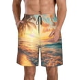 thumbnail image 1 of Fotbe Tropical Sunset Beach Scene Trajes de Baño Estampados para Hombre, Shorts de Verano de Secado Rápido, Ropa de Playa, Bañadores-XX-Large, 1 of 6