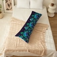 thumbnail image 6 of Long Body Pillow Cover/Case with Hidden Zipper, Glowing Blue & Green Mushroom Pattern Printed, 20x54 inches, 6 of 7