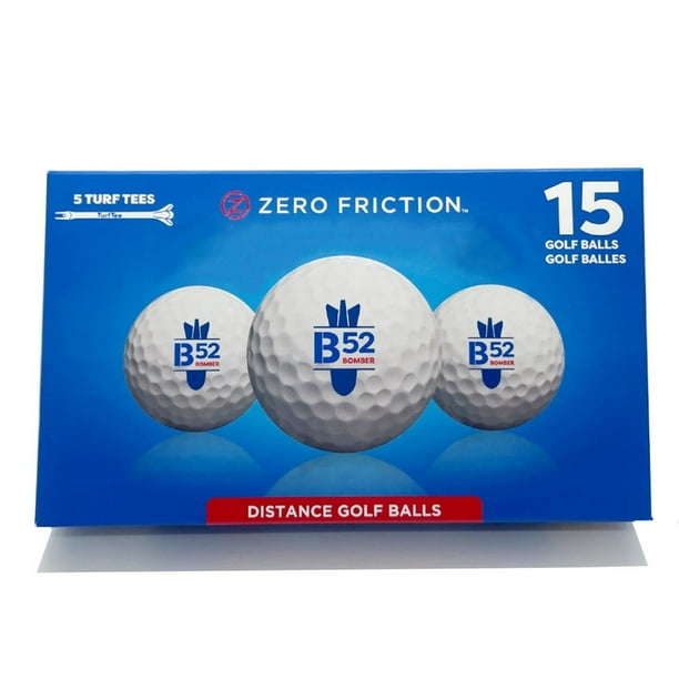 Zero Friction B52 Distance Golf Ball 15 Piece White Ball Set