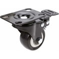 thumbnail image 2 of 4 Roues Pivotantes avec Frein 50mm Roues en Caoutchouc pour Meubles Capacité 400kg, Plancher Robuste Sans Trace - Roue Chariot en Caoutchouc, Noir, 2 of 5
