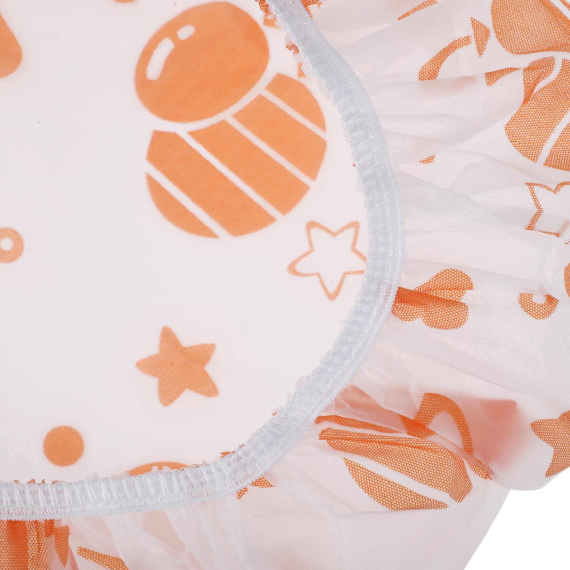 Unique Bargains Print Single Layer Shower Cap 5 Pcs Orange