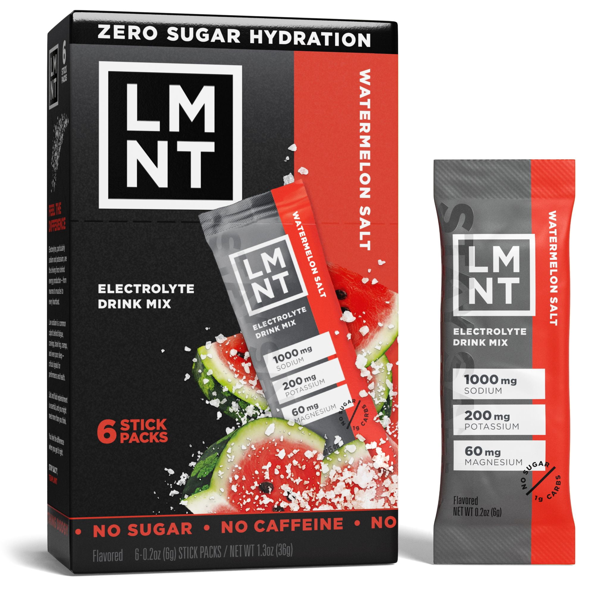 (5 pack) LMNT Zero Sugar Electrolyte Drink Mix - Watermelon - 6ct