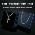 thumbnail image 5 of 925 Sterling Silver Cross Necklace Beveled Edge for Men Women 5mm Stainless Steel Diamond Cut Durable Cuban Link Curb Chain Crucifix Pendant Necklace Jewelry 16-30 Inches, 5 of 5