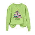 thumbnail image 2 of Christmas Sweatshirt for Women Tree Printed Crewneck Long Sleeve Pullover Tops Green-1 S, 2 of 6