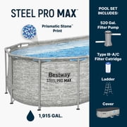 Bestway Power Steel Swim Vista Metal Frame Above Ground Pool - 14 x 8 ft, Stone