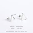 thumbnail image 2 of TGNEL Stud Earrings for Women Stainless Steel Silver Triangular Mother of Pearl Elegant High Quality, 2 of 6