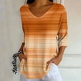 thumbnail image 7 of Tqcoqu Women's V Neck Tunic Tops,3/4 Sleeve Gradient Print Casual Loose Daily Wear Tops,Khaki Women's S-XXL, 7 of 7