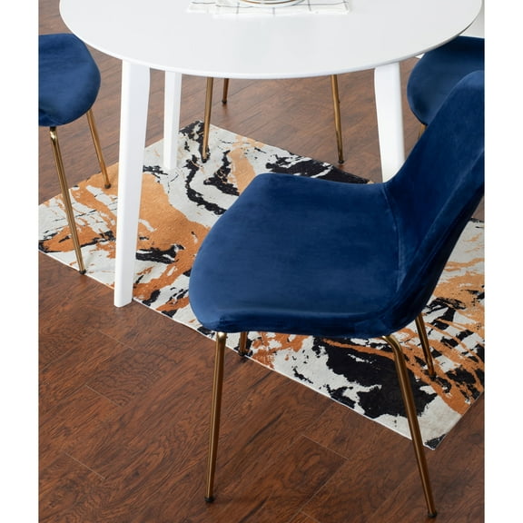 Newboti Furniture Aufurr Contemporary 3-Piece Dining Set, White Round Dining Table with 2 Chairs 74766