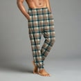 thumbnail image 4 of JGNGSHN Mens Pajama Pants Plaid Lounge Pants Warm Sleepwear Pants Pjs Bottoms Jogger Trousers with Pockets and Button Fly, 4 of 9