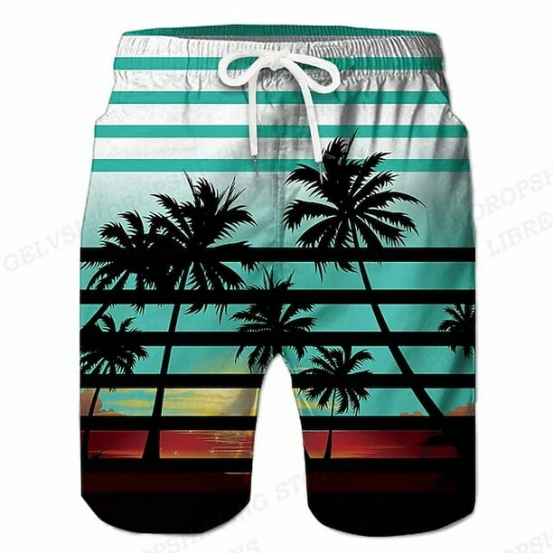 Pantalones cortos de natación para hombre, Shorts de playa para tabla de surf 3d de Coconut Tree, ropa deportiva para niño Fivean unisex