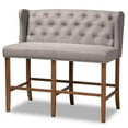 thumbnail image 1 of Baxton Studio Alira Banc de Tabouret de Bar Gris Rembourré, Fini Noyer, 1 of 10