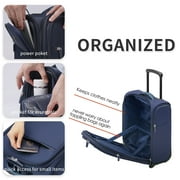 VERAGE Underseat Carry on Luggage with Wheels & USB Port, Bag for Airlines, Lightweight Suitcase for Men Women, Pilots and Crew, Navy (16-Inch)