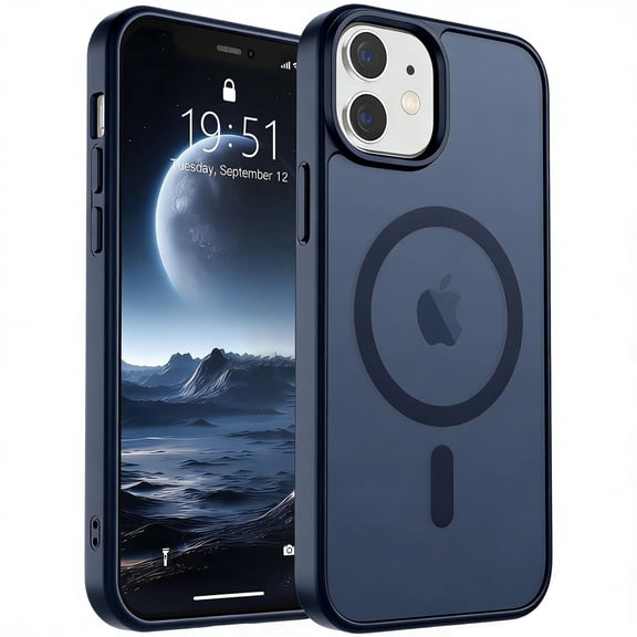HionlyPro for iPhone 13 Pro Max Case Translucent Matte Magnetic Phone Cover, [Compatible with Magsafe] Military Grade Drop Protection Shockproof Phone Cover, Deep Blue