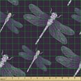 thumbnail image 2 of Dragonfly Fabric by the Yard, Tropical Insect with Ornate Wings on Dark Purple Backdrop, Decorative Upholstery Fabric for Chairs & Home Accents, Dark Purple Aqua Lilac by Ambesonne, 2 of 5