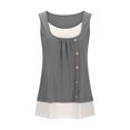 thumbnail image 4 of Timegard Débardeurs pour Femmes Col Rond à Boutons Sans Manches Confortable Chic Décontracté Tunique Haut Blouse d'Été Vacances, 4 of 6