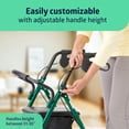 thumbnail image 3 of Andador de movilidad plegable de acero Medline para adultos con ruedas de 6", color verde, 3 of 5