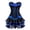 Blue, variant on Gothic Striped Corset Push up Bustier with Multi Layer lace Skirt S White