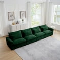 thumbnail image 2 of Modern Green Corduroy 4-Seater Sofa for Living Room with 4 Waist Pillows and 10 Combination Options, 2 of 10