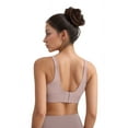thumbnail image 3 of High Impact Sports ,Racerback Running Bra Workout Crop Tank Tops Longline Sports Bra Push Up Gray pink M, 3 of 8