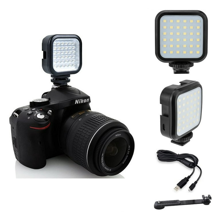 censur abort Sequel LED Photo-Video Light For Camera Camcorder With Built-in Rechargeable  Battery & Charging USB Cable - Walmart.com