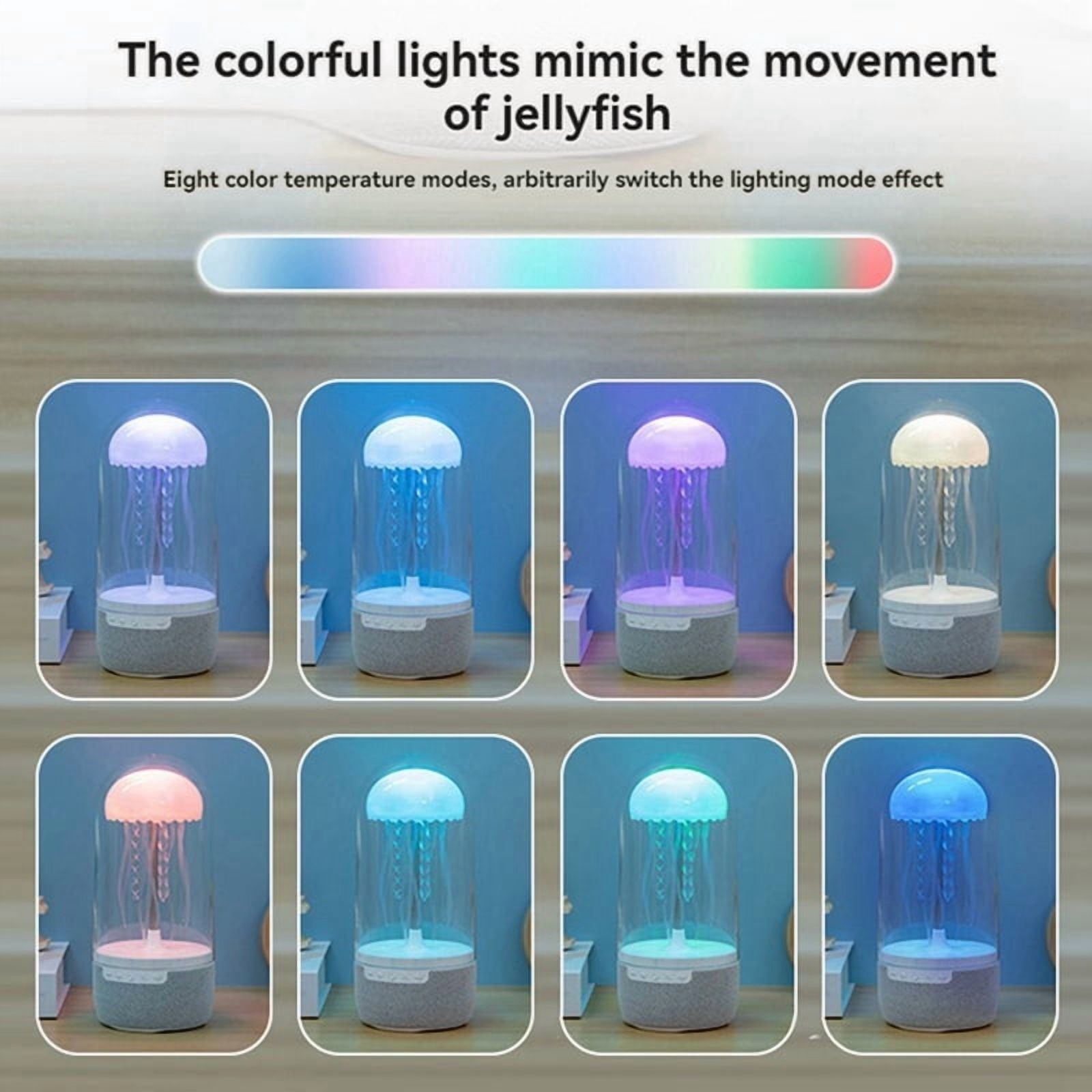 Jellyfish Lamp Bluetooth Speaker Colorful Portable HiFi Stereo with 3D Surround Sound, Subwoofer, Home Theater System