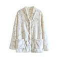 thumbnail image 2 of Censtreet Women's Pajama Top, Flannel Long Sleeve Cardigan, V-Neck Soft Sleep Shirt,Winter Warm Loungewear, 2 of 9