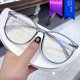 thumbnail image 3 of Gafas redondas con montura grande y luz anti-azul, montura de gafas de estilo liso, gafas planas artísticas ultraligeras a la moda, 3 of 5