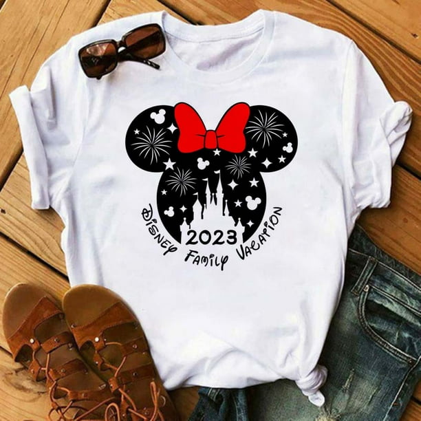 Camiseta de Disney para mujer camisetas de moda para Familia camisetas blancas informales Harajuku de los anos 90 camisetas Kawaii de Mickey y Minnie para ninos 2023 Walmart en linea