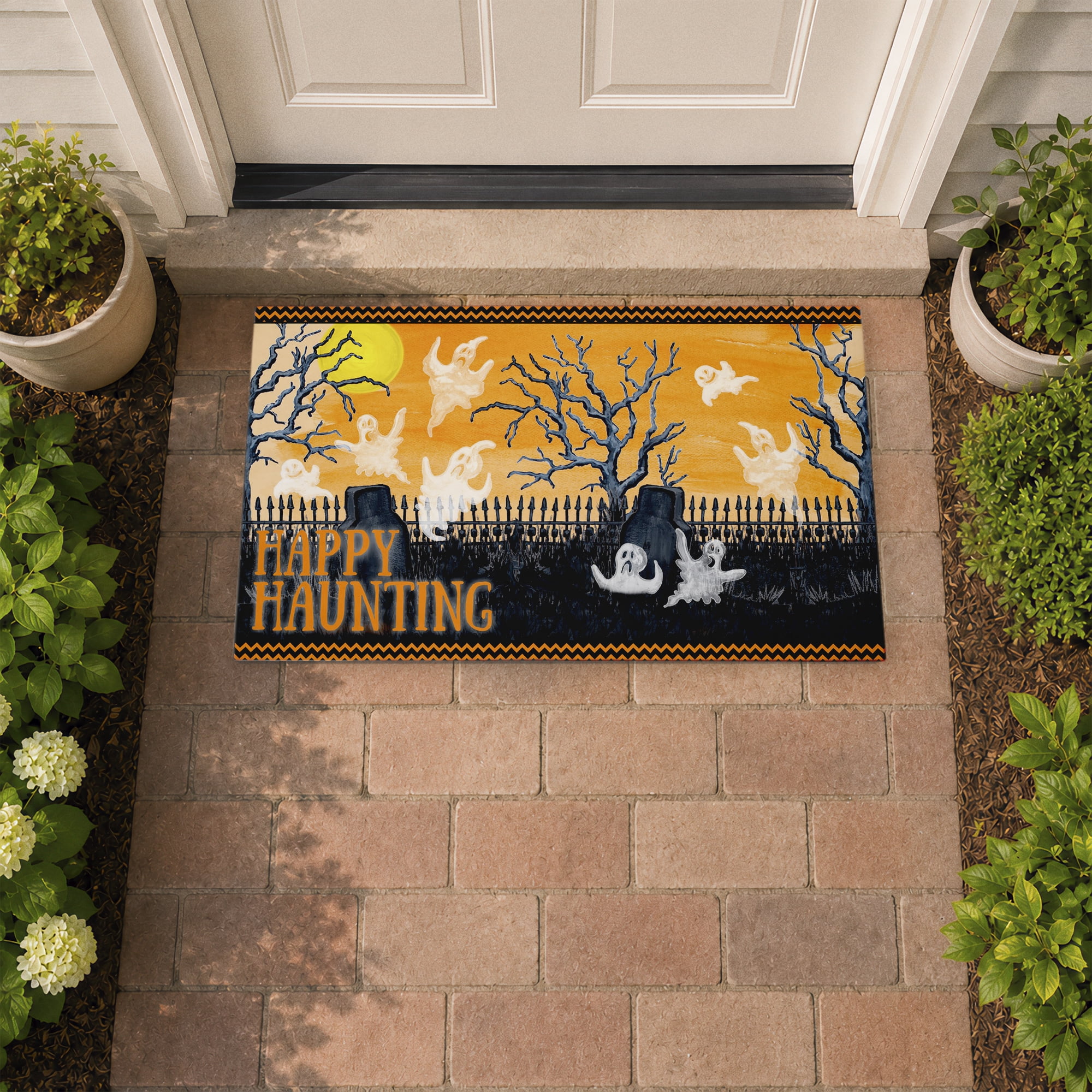 Stupell Industries Happy Haunting Graveyard Printed Outdoor Door Floor Mat, design by Gina Ritter