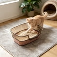 thumbnail image 4 of Semi-Enclosed Small Cat Litter Box, High Sides Odor Cat Litter Pan with Cat Scooper, Top Entry Cat Litter Box, Detachable Easy Clean, Cat Necessities 17.72×11.81x3.94 Inch (Pink), 4 of 6