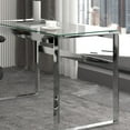 thumbnail image 2 of Console/Bureau en Acier Inoxydable et Verre - Argent, 2 of 7