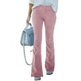 thumbnail image 4 of Voguele Ladies Trousers Wide Leg Bottoms Corduroy Palazzo Pant Daily Wear Flare Pants Casual Pink M, 4 of 7