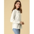 thumbnail image 4 of Camisa Casual con Botones Manga Larga Allegra K Corbata de Lazo Para Mujer Blanco L, 4 of 6